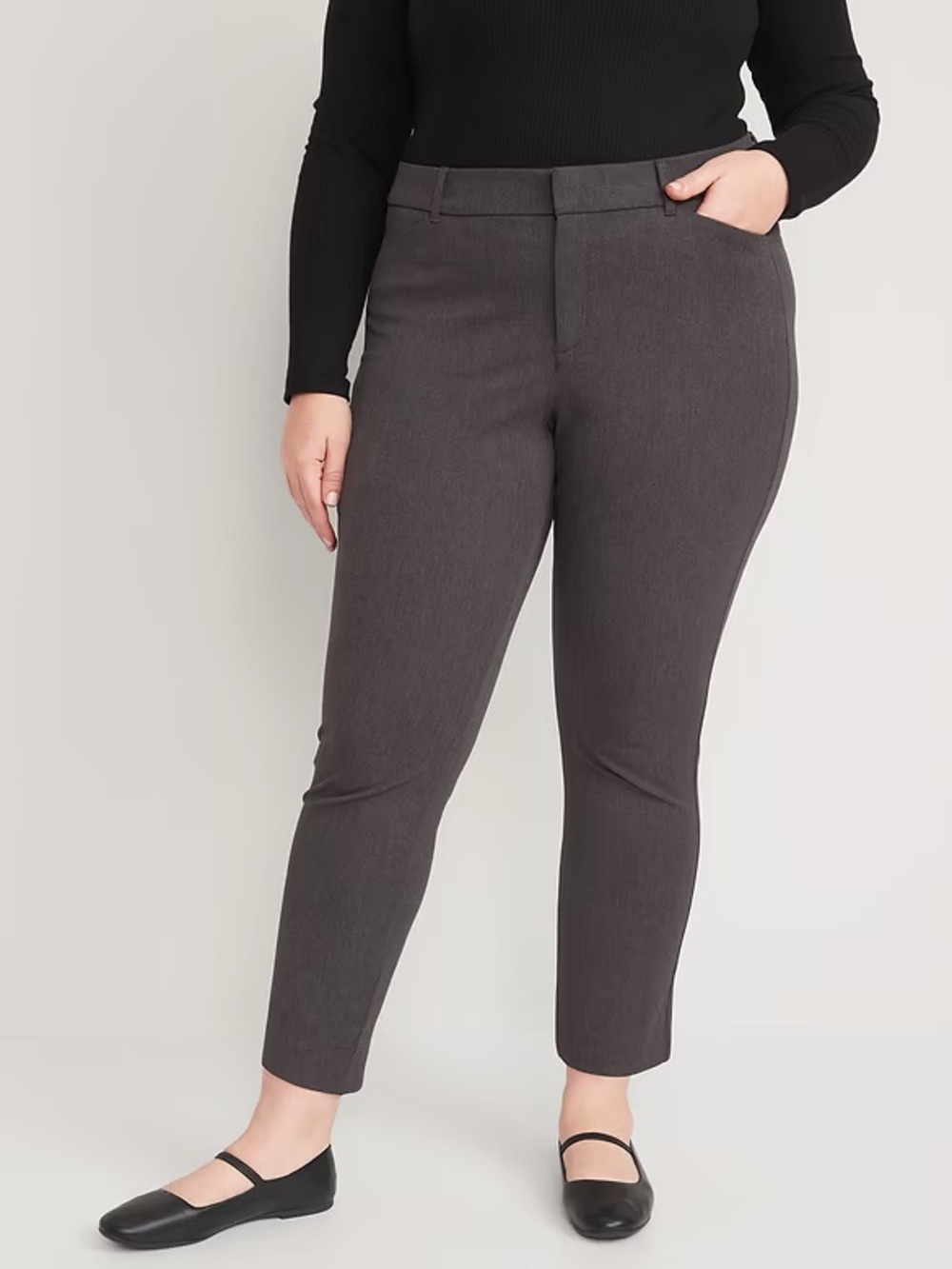 Old Navy Plus-Size Pixie Skinny Ankle Pants in Dark Heathered Gray